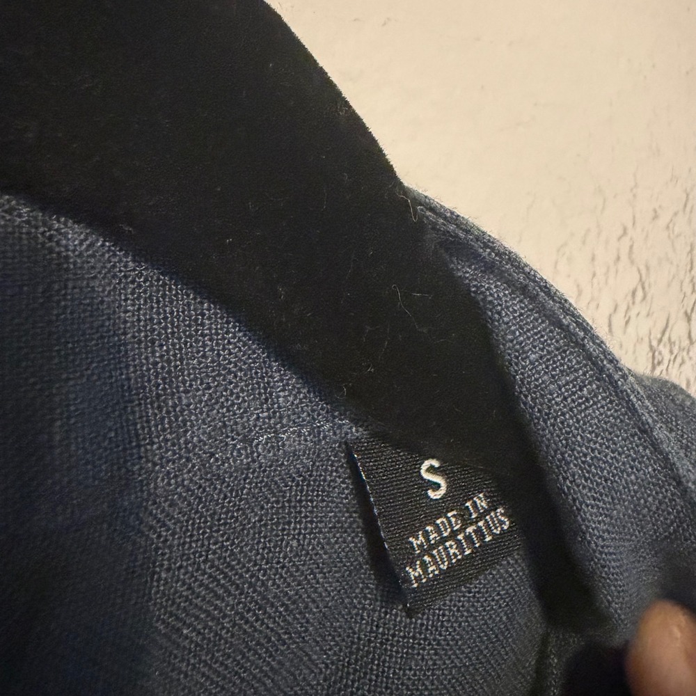 Todd Snyder x Baird McNutt Irish Linen button down shirt S navy classic preppy - Picture 4 of 5